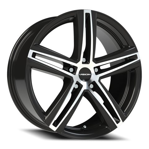 18X8 Gloss Black Machined Face wheel with bolt pattern of 5-4.5 (5-114.3)