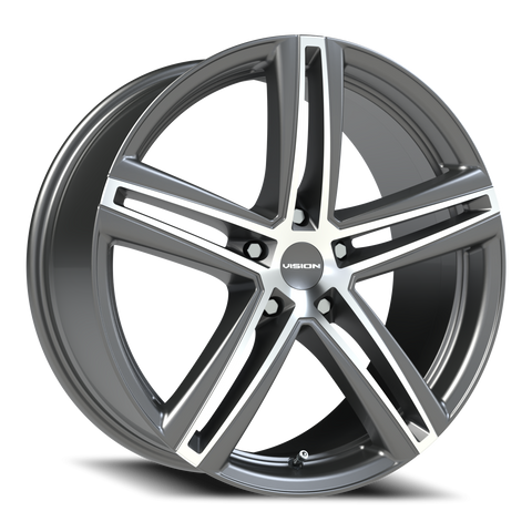 19X8.5 Gunmetal Machined Face wheel with bolt pattern of 5-4.5 (5-114.3)
