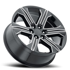 22x9 Aluminum Wheel with 6x5.5 Bolt Pattern - Gloss Black Ball Milled