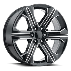 22x9 Aluminum Wheel with 6x5.5 Bolt Pattern - Gloss Black Ball Milled