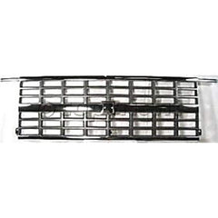 SUBURBAN/BLAZER 89-91 GRILLE, Chrome Shell/Argent Insert, w/ Dual Headlights