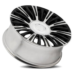 22x9 Aluminum Wheel with 6x5.5 Bolt Pattern - Gloss Black Polished Accents
