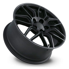 18x8.5 Aluminum Wheel with 5x4.75 Bolt Pattern - Satin Titanium Grey Machine Face wDark Clr