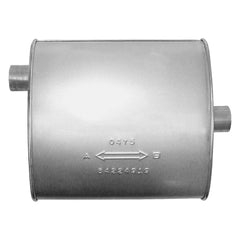 AP Exhaust® 700427 - MSL Maximum Aluminized Steel Rear Oval Direct-Fit Exhaust Muffler with Inlet/Outlet Neck