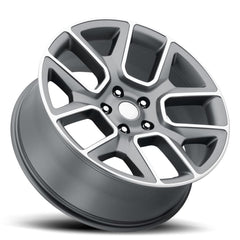 22x9 Aluminum Wheel with 6x5.5 Bolt Pattern - Satin Grey Machine Face