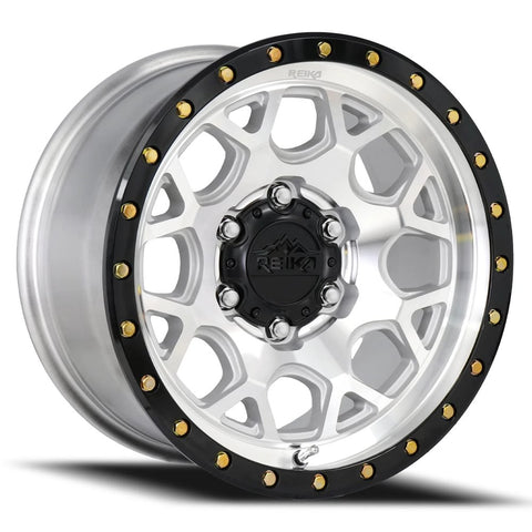 17x8.5 Aluminum Wheel with 6x135 Bolt Pattern - Machined / Gloss Black Ring