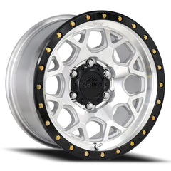 17x8.5 Aluminum Wheel with 6x139.7 Bolt Pattern - Machined / Gloss Black Ring