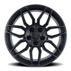 18x8.5 Aluminum Wheel with 5x4.75 Bolt Pattern - Satin Titanium Grey Machine Face wDark Clr
