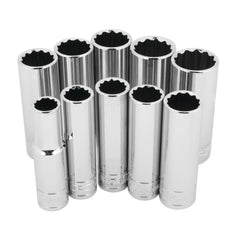 Wilmar Hand Tools 10 pc. 3/8" Dr. 12pt Met Deep Socket Set