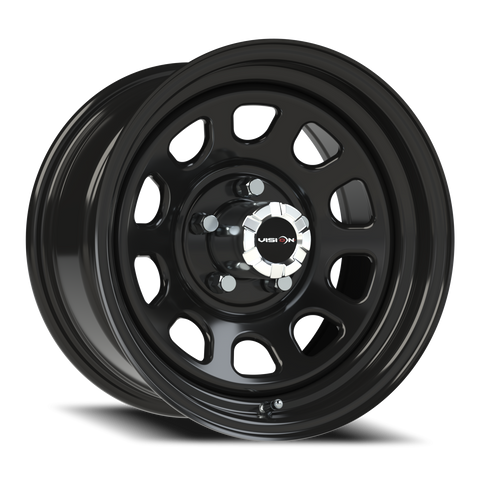15X8 Gloss Black wheel with bolt pattern of 5-4.5 (5-114.3)