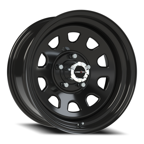 17X8 Gloss Black wheel with bolt pattern of 5-5 (5-127)