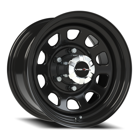15X8 Gloss Black wheel with bolt pattern of 6-5.5 (6-139.7)