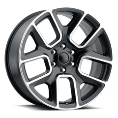22x9 Aluminum Wheel with 5x5.5 Bolt Pattern - Satin Black Machine Face