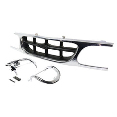 EXPLORER 95-01 GRILLE, Plastic, Chrome Shell/Silver Gray Insert, w/ Headlight Doors