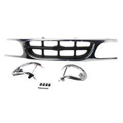EXPLORER 95-01 GRILLE, Plastic, Chrome Shell/Silver Gray Insert, w/ Headlight Doors