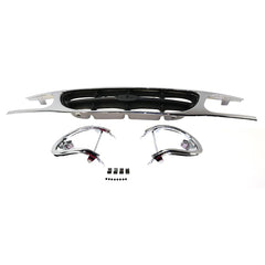 EXPLORER 95-01 GRILLE, Plastic, Chrome Shell/Silver Gray Insert, w/ Headlight Doors
