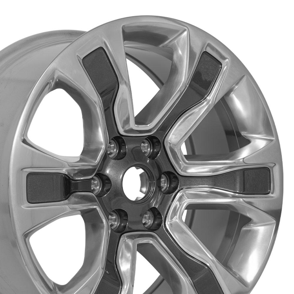 20x9 6x139.7 19et Gloss Gunmetal with Polished Face Wheel OEM DG74 for Ram 1500