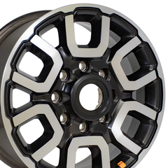 18x8 8x165.1 57.15et Gloss Gunmetal with Polished Face Wheel OEM DG76 for RAM 2500/3500