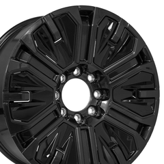 22x9 8x165.1 35et Gloss Gunmetal with Black Inserts Wheel OEM CV20 for GMC Sierra 1500 EV