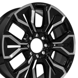 22x9 8x165.1 35et Gloss Gunmetal with Black Inserts Wheel OEM CV20 for GMC Sierra 1500 EV