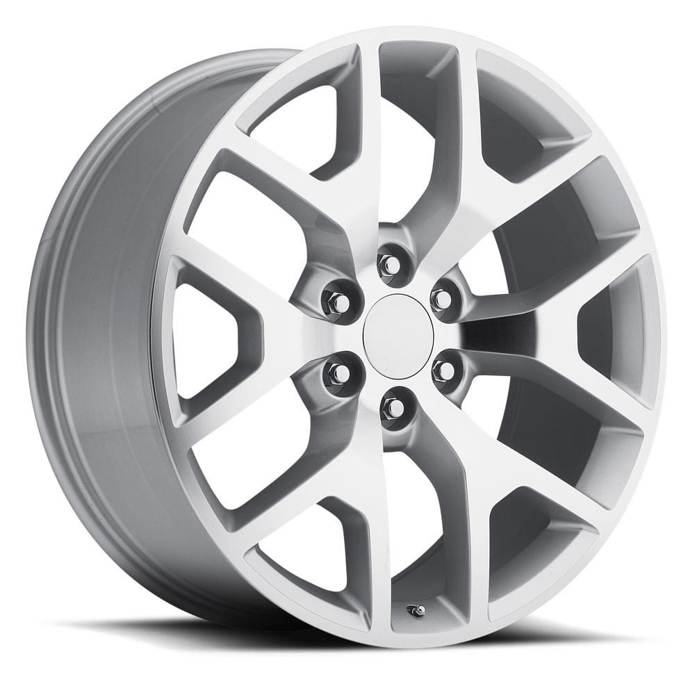 20x9 Aluminum Wheel with 6x5 Bolt Pattern - Silver Machine Face