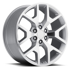20x9 Aluminum Wheel with 6x5.5 Bolt Pattern - Silver Machine Face