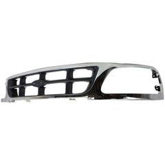 F-150 97-98 GRILLE, Cross Bar, Chrome Shell/Gray Insert, 2WD