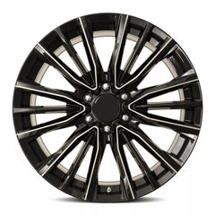 22x9 Aluminum Wheel with 6x5.5 Bolt Pattern - Gloss Black Balled Milled