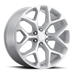 24x10 Aluminum Wheel with 6x5.5 Bolt Pattern - Silver Machine Face