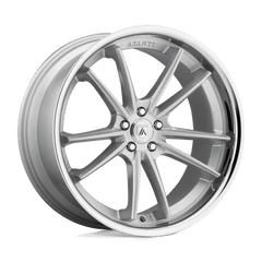 20X9 BRUSHED SILVER CHROME LIP 35MM Asanti Black Wheel