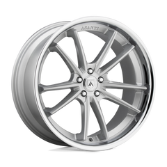 20X9 BRUSHED SILVER CHROME LIP 35MM Asanti Black Wheel