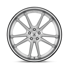 20X9 BRUSHED SILVER CHROME LIP 35MM Asanti Black Wheel