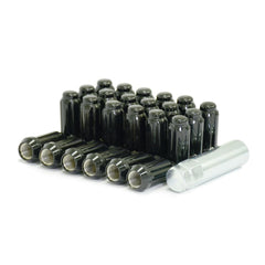 22x10 6x135mm & 6x5.5" Gloss Black with Brushed Face & Tinted Clear for Ford Expedition 2003-2023 with lug nuts |Black - Truck Spline Lug Kit - Set of 24 - 14x1.5mm