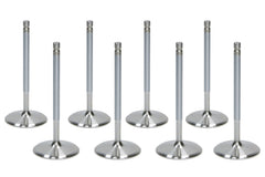 Exhaust Valve, 1.600 in Head, 8 mm Valve Stem, 5.030 in Long, Stainless, Small Block Chevy / Ford, Set of 8