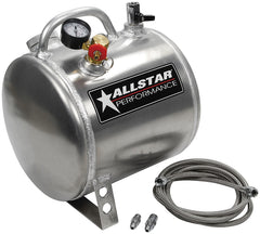 Oil Pump Primer, Portable, 9 in Diameter x 11 in Long, 4 AN Hose, 1/8 in NPT Male Fitting, Aluminum, Polished, Kit