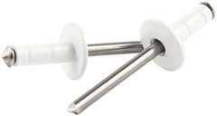 Rivet, Multi-Grip, 1/2 in Head, 3/16 in Steel Mandrel, 1/16-3/8 in Grip Range, Aluminum, White Paint, Set of 250