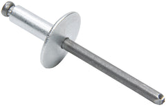 Rivet, 5/8 in Head, 3/16 in Steel Mandrel, 1/4-3/8 in Grip Range, Aluminum, Natural, Set of 250