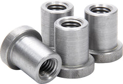 Weld-On Nut, 1/2-13 in Thread, 3/4 in OD Mounting Hole, Steel, Natural, Set of 4