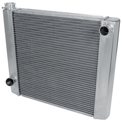 Radiator, 22 in W x 19 in H x 2.25 in D, Single Pass, Passenger Side Inlet, Driver Side Outlet, Aluminum, Natural, Each