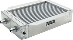 Fluid Cooler, 8.75 x 15 x 3.5 in, Plate Type, 12 AN Male Inlet / Outlet, 1/2 in NPT Female Port, Aluminum, Natural, Engine Oil, Each