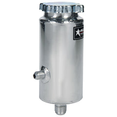 Power Steering Reservoir, Economy, 8 in Tall x 3 in OD, 6 AN Male Inlet, 10 AN Male Outlet, Aluminum, Natural, Kit