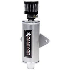 Breather Tank, Mini, Bolt-On, 1.75 in Diameter x 6.75 in Tall, 4 oz, 1/4 in NPT Female Inlet, Breather Included, Aluminum, Natural, Universal, Each