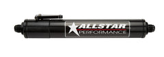 Fuel Filter, In-Line, Element Required, 8 AN Male Inlet, 8 AN Male Outlet, Aluminum, Black Anodized, Each