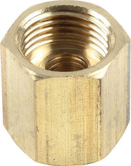 Fitting, Adapter, Straight, Dual 5/8-18 in Inverted Flare Female, Brass, Natural, Set of 4