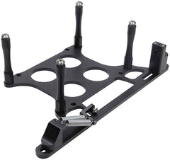 Scoop Tray Mount, Hardware Included, Aluminum, Black Anodized, Dominator Carburetors, Each