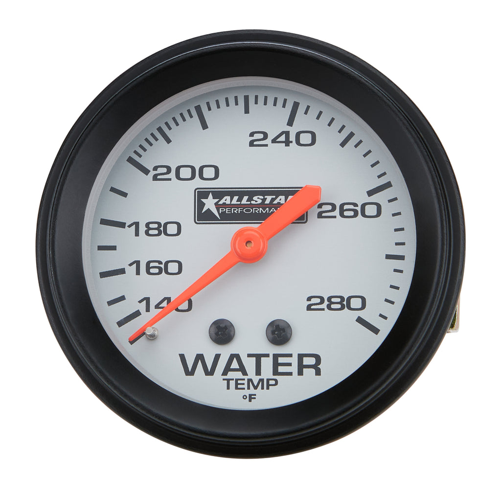 Water Temperature Gauge, 140-280 Degree F, Mechanical, Analog, Full Sweep, 2-5/8 in Diameter, Silver Face, Each