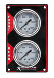 Brake Bias Gauge, Dual Gauge, 0-1000 psi, Mechanical, Analog, 1-1/2 in Diameter, White Face, Vertical Panel, Aluminum, Kit