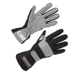 Driving Gloves, SFI 3.3/1, Single Layer, Aramid / Suede, Black / Gray, Large, Pair
