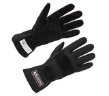 Driving Gloves, SFI 3.3/5, Double Layer, Aramid / Suede, Black / Black, Medium, Pair