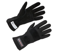 Driving Gloves, SFI 3.3/5, Double Layer, Aramid / Suede, Black / Black, Medium, Pair